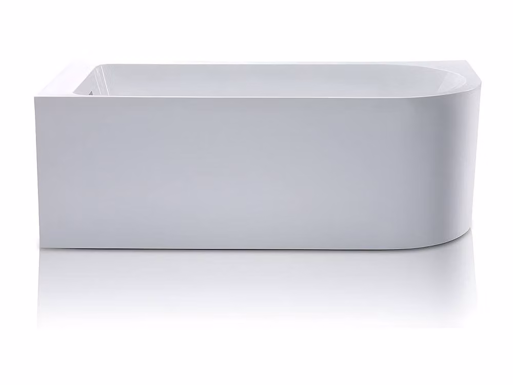 Vente-unique Left-Hand Corner Acrylic Bathtub with Apron, White, W/D/H: 170 x 75 x 58 cm, 240 l – 2