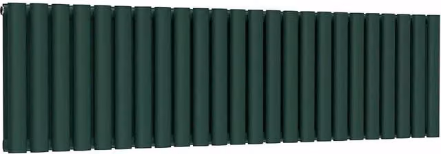 Lux Heat Oval Horizontal Double Steel Radiator in Green, W: 1440 mm, H: 400 mm