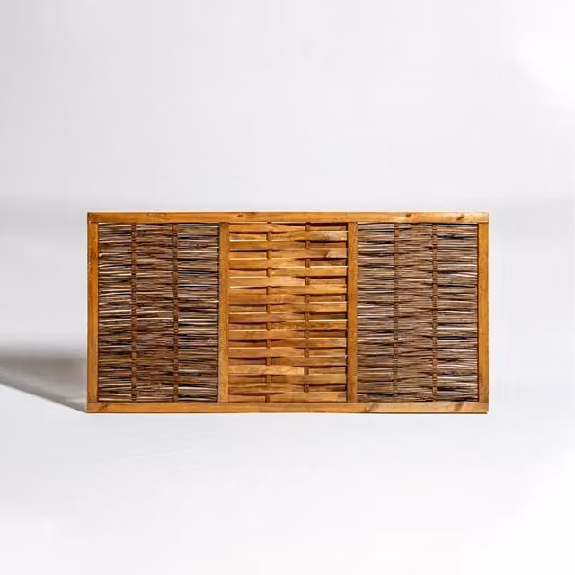 Primrose Woven Wood Framed Hurdle Fence Panel, Brown or White, H: 182 cm, W: 90 cm