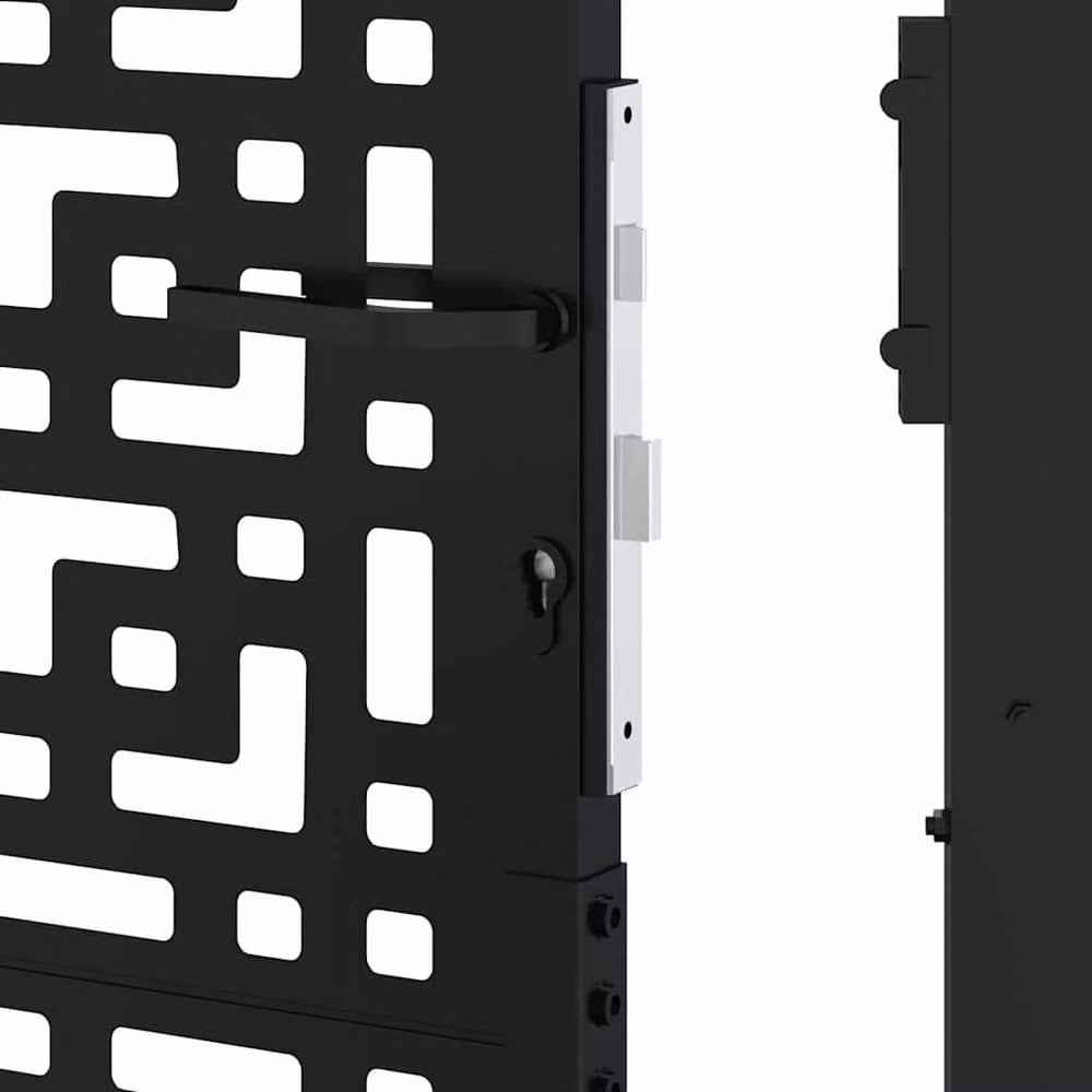 Berkfield Black Steel Garden Gate with Cross Design W: 105 cm, H: 106 cm – 7