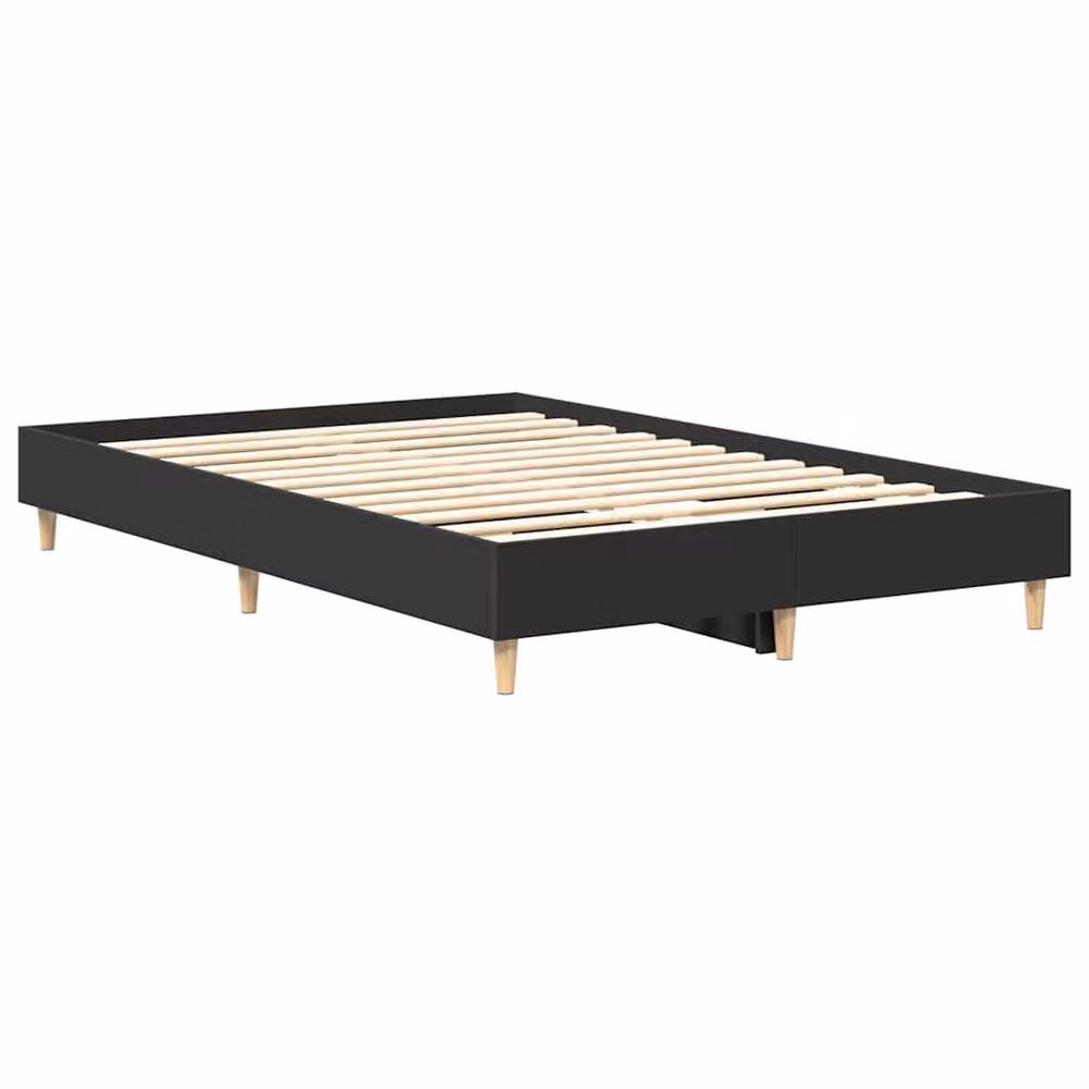 Berkfield Home Small Double Bed Frame in Black, Engineered Wood, W/D/H: 120 x 190 cm – 3