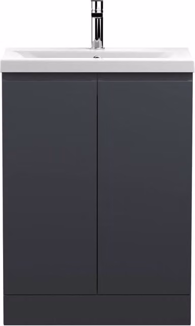 Balterley Mavesyn Contemporary 2 Door Freestanding Vanity Basin Unit, Grey, Width: 60 cm