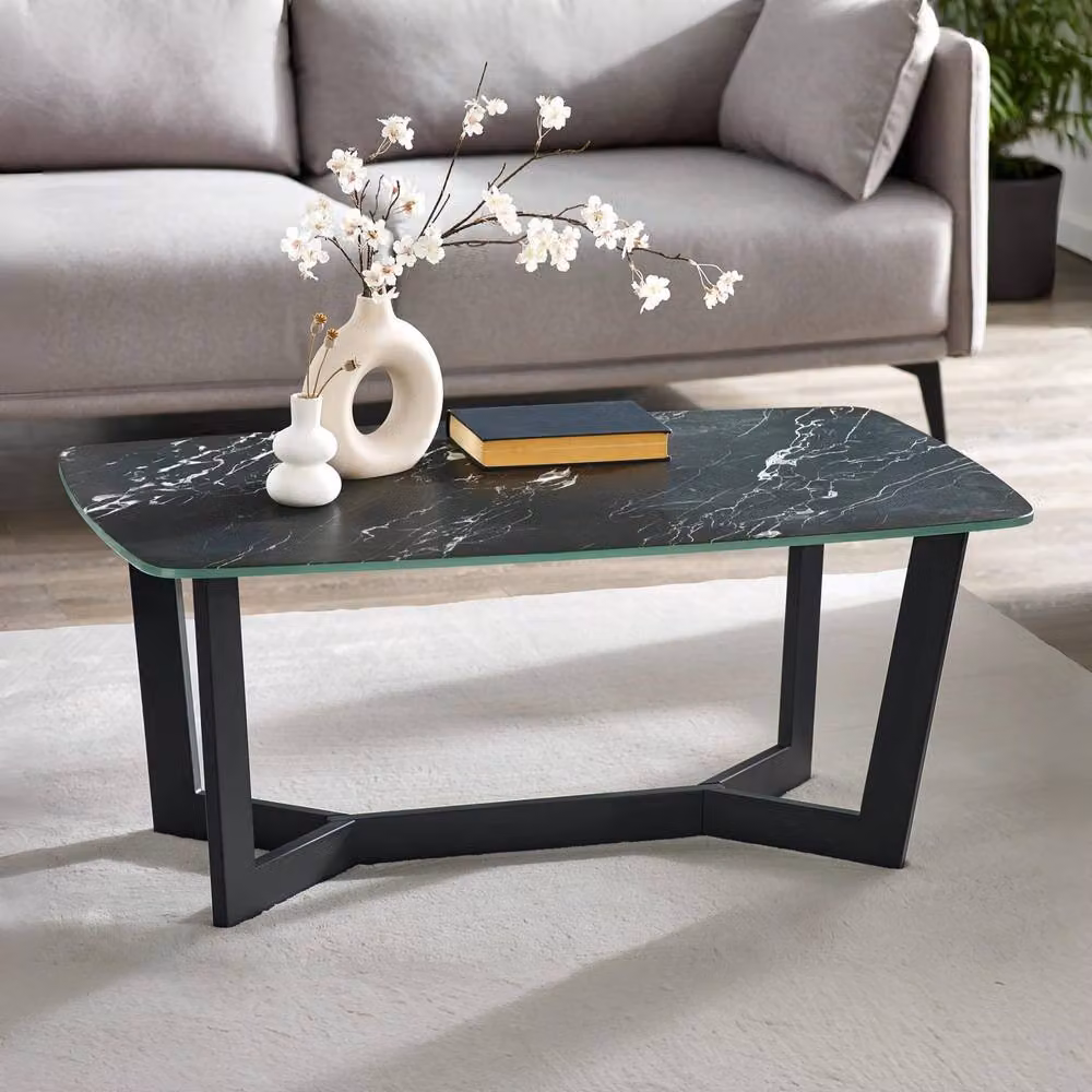 Cheshire Helios Modern Black Marble Effect Coffee Table – 2