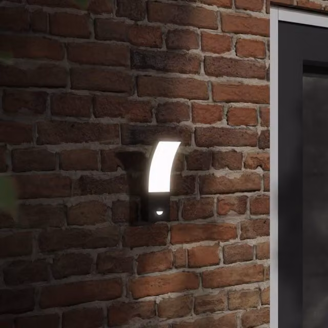 Berkfield Home Set of 2 Black Die-cast Aluminium Outdoor LED Wall Lights with Motion Sensors
