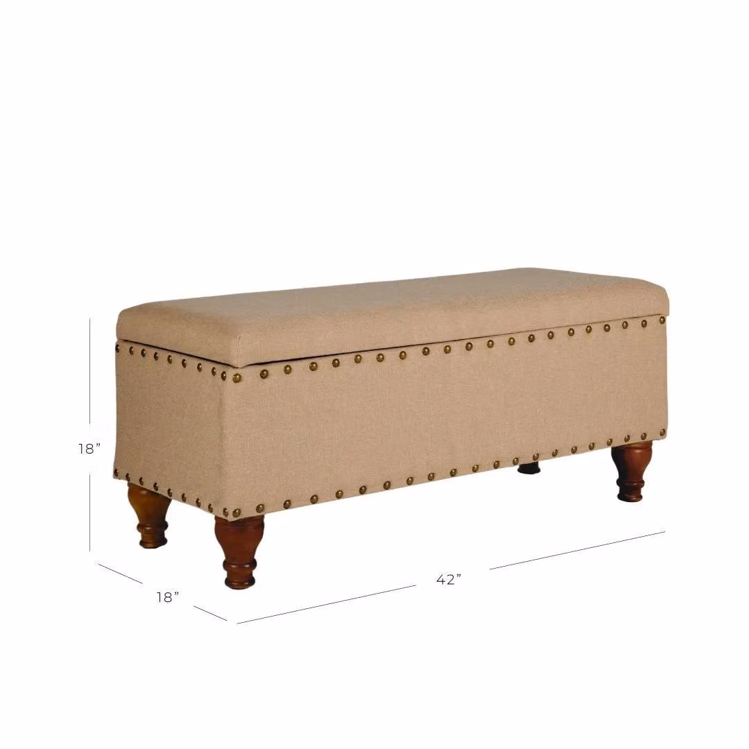 Luxor Living Chelsea Storage Ottoman Bench in Tan Fabric – 6