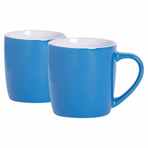 Argon Tableware Blue Stoneware Coffee Mugs, 350ml, Pack of 2 – 1
