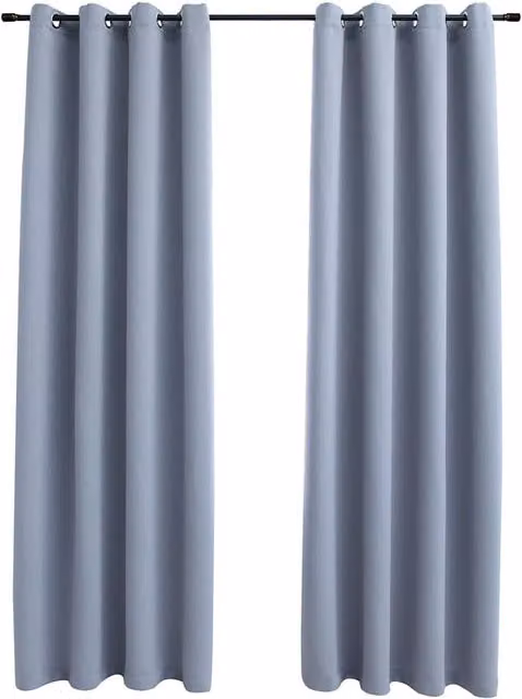 Berkfield Home Grey Blackout Curtains with Eyelets, 2 Pack, W: 140 cm, H: 175 cm – 1