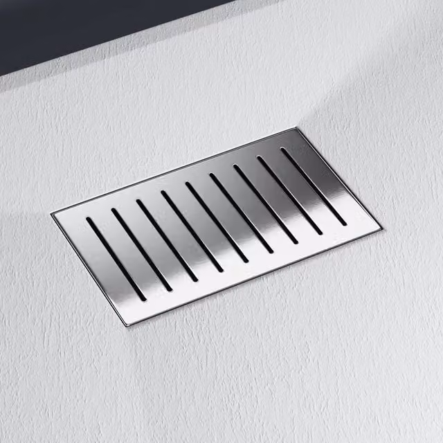 SPETLEK Stainless Steel Shower Tray Drain Cover Cap with Vertical Strip in Silver – 1