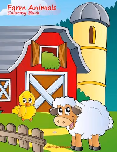 Farm Animals Coloring Book 1: Volume 1 by Createspace, Multicolour, 27.94 x 21.59 cm