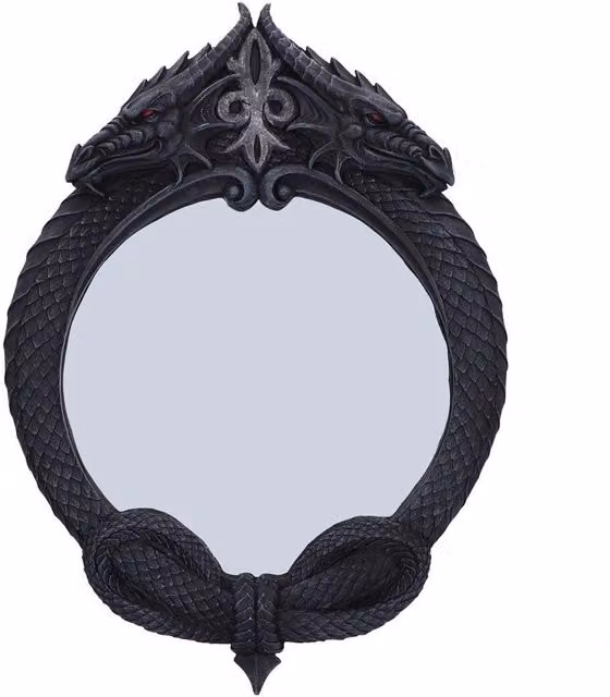 Nemesis Now The Reflector Gothic Dragon Round Wall Mirror in Black