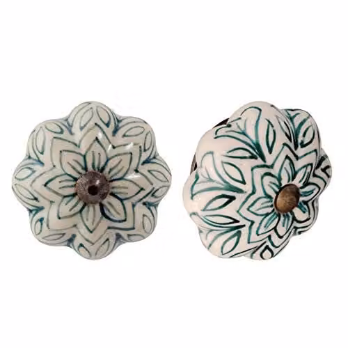 Nicola Spring Ceramic Cabinet Knobs, Pack of 12, Green