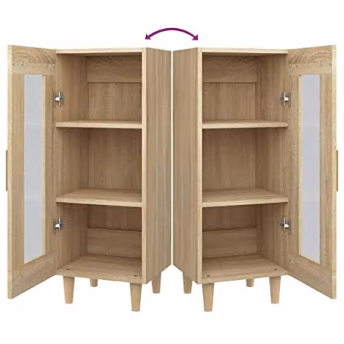 vidaXL Sonoma Oak Sideboard in Brown, W/D/H: 34.5 x 34.0 x 90.0 cm – 3