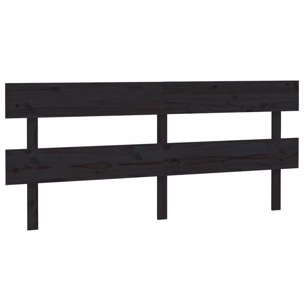 Berkfield Home Beautiful Bed Headboard in Black Solid Pine Wood, W/D/H: 204 x 3 x 81 cm – 2