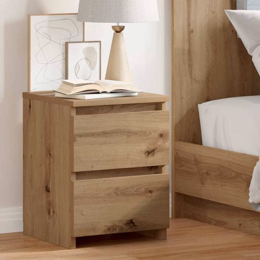 Berkfield Home Artisan Oak Bedside Cabinet in Brown, W/D/H: 30 x 30 x 40 cm – 2
