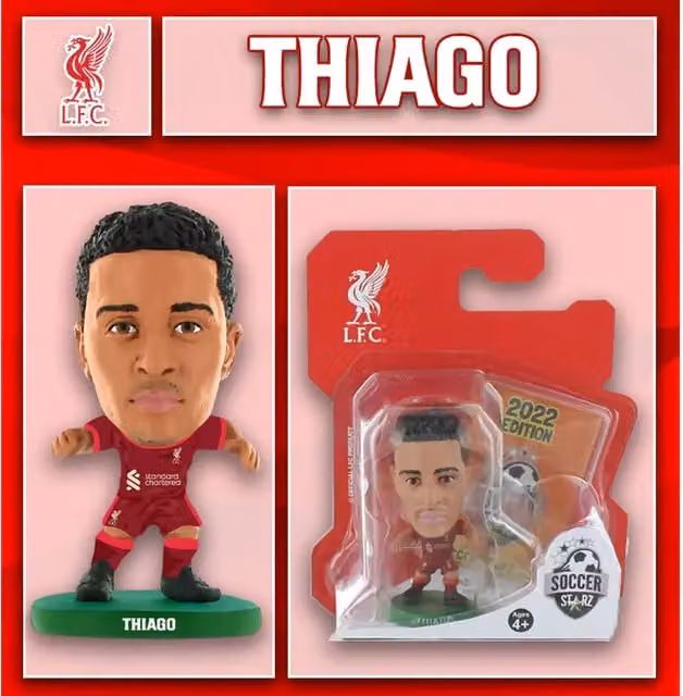 SoccerStarz Liverpool Thiago Alcantara Home Kit 2021 Mini Figure, Red, Height: 5 cm