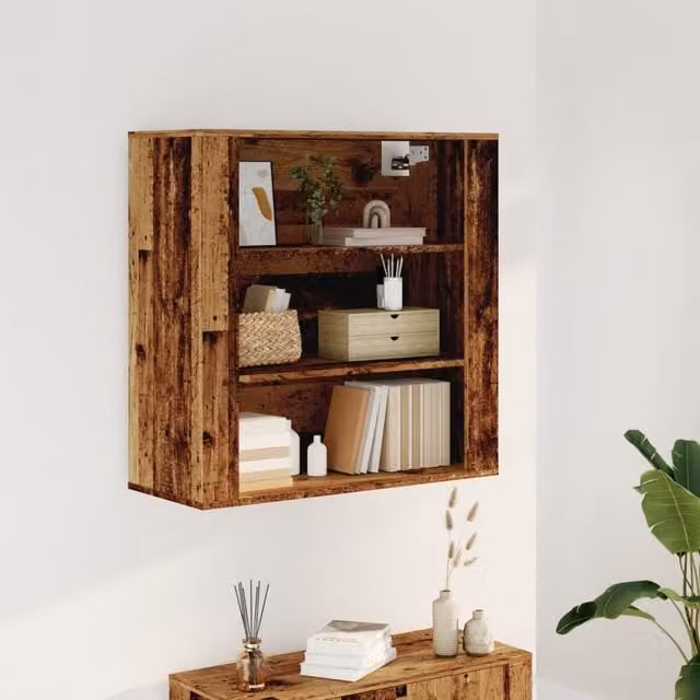 Berkfield Home Wall Cabinet in Old Wood Brown, W/D/H: 80 x 33 x 80 cm – 1