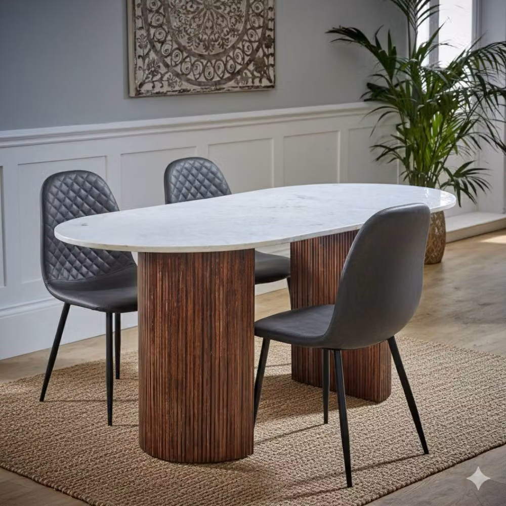 IH Design Corona Set of 4 Grey Synthetic Leather Dining Chairs with Black Metal Legs – 4