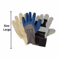 Marco Paul Men's Leather Gardening Gloves, 3 Pack, Multicolour, Medium – 2