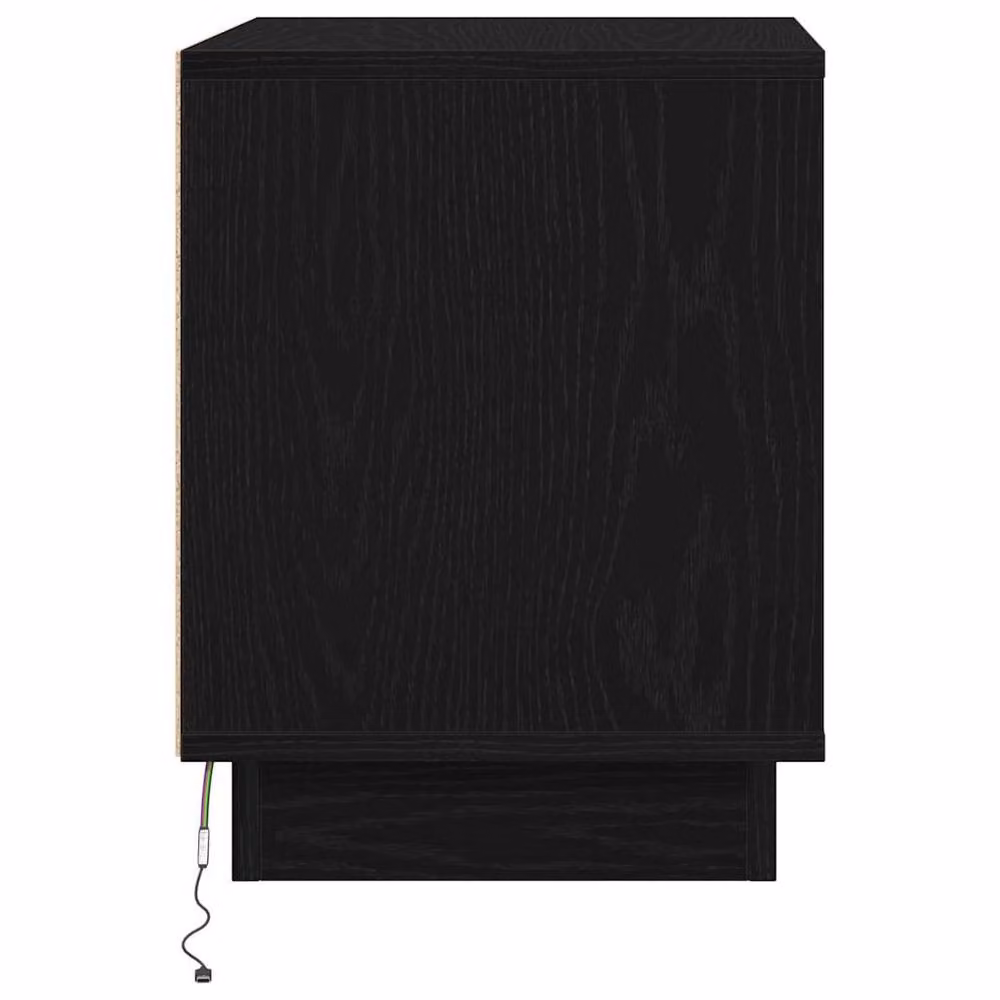 Berkfield Home Modern Bedside Cabinets with Integrated LED Lights, Black Oak, Set of 2, W: 44 cm, D: 34 cm, H: 45 cm – 5