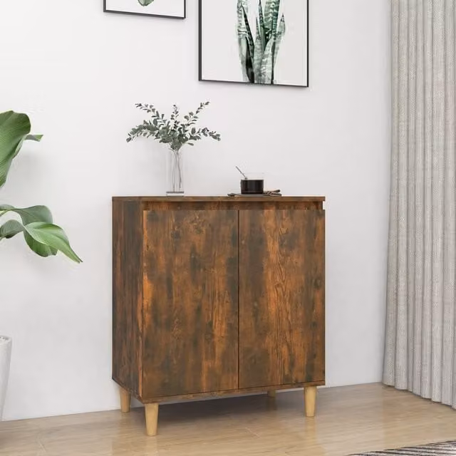 Berkfield Home Smoked Oak Sideboard in Brown, W/D/H: 60 x 35 x 70 cm – 1