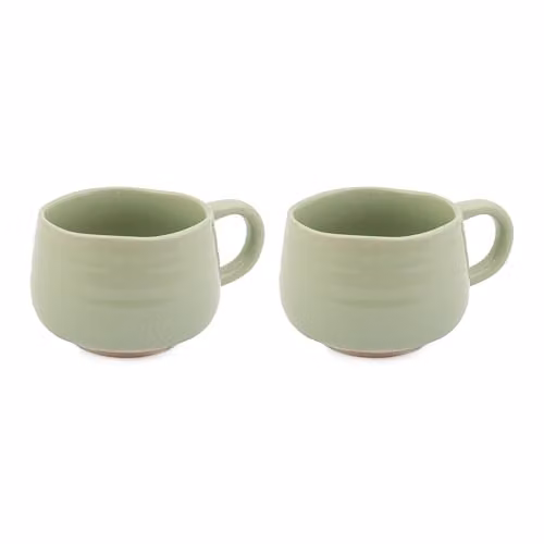 Jamie Oliver Big Love Green Cosy Cuppa Stoneware Mug Set of 2, 375ml each