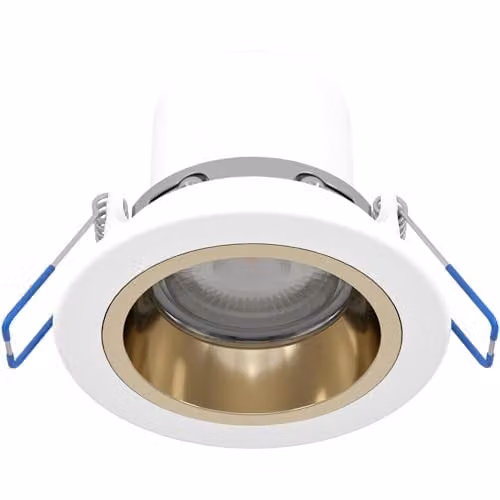 Loops Modern LED Ceiling Spotlight in White and Gold, Dimmable with Bulb Included, IP20 Rated for Bedroom and Living Room