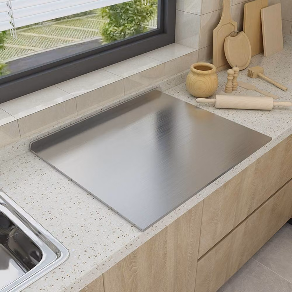 VOGREX Stainless Steel Rectangular Cutting Board in Silver – 2