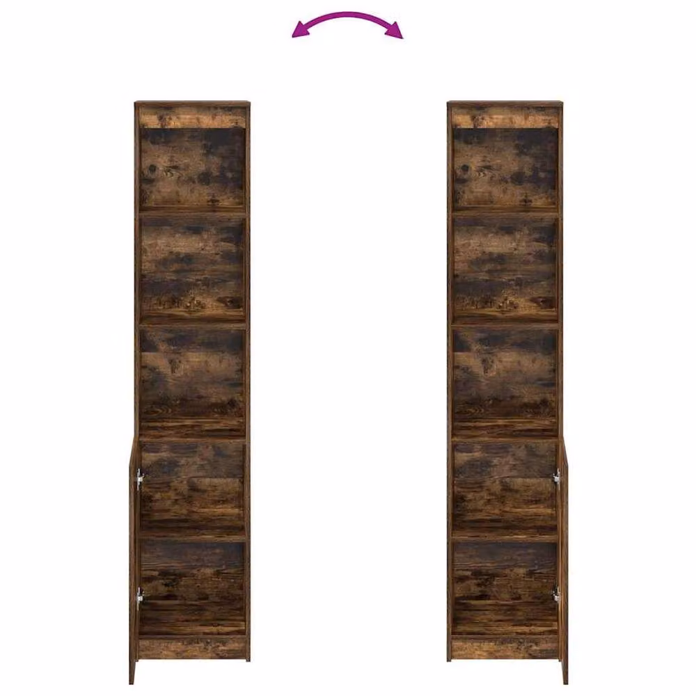 Berkfield Home Smoked Oak Highboard in Brown, W/D/H: 37.5 x 35 x 180 cm – 3