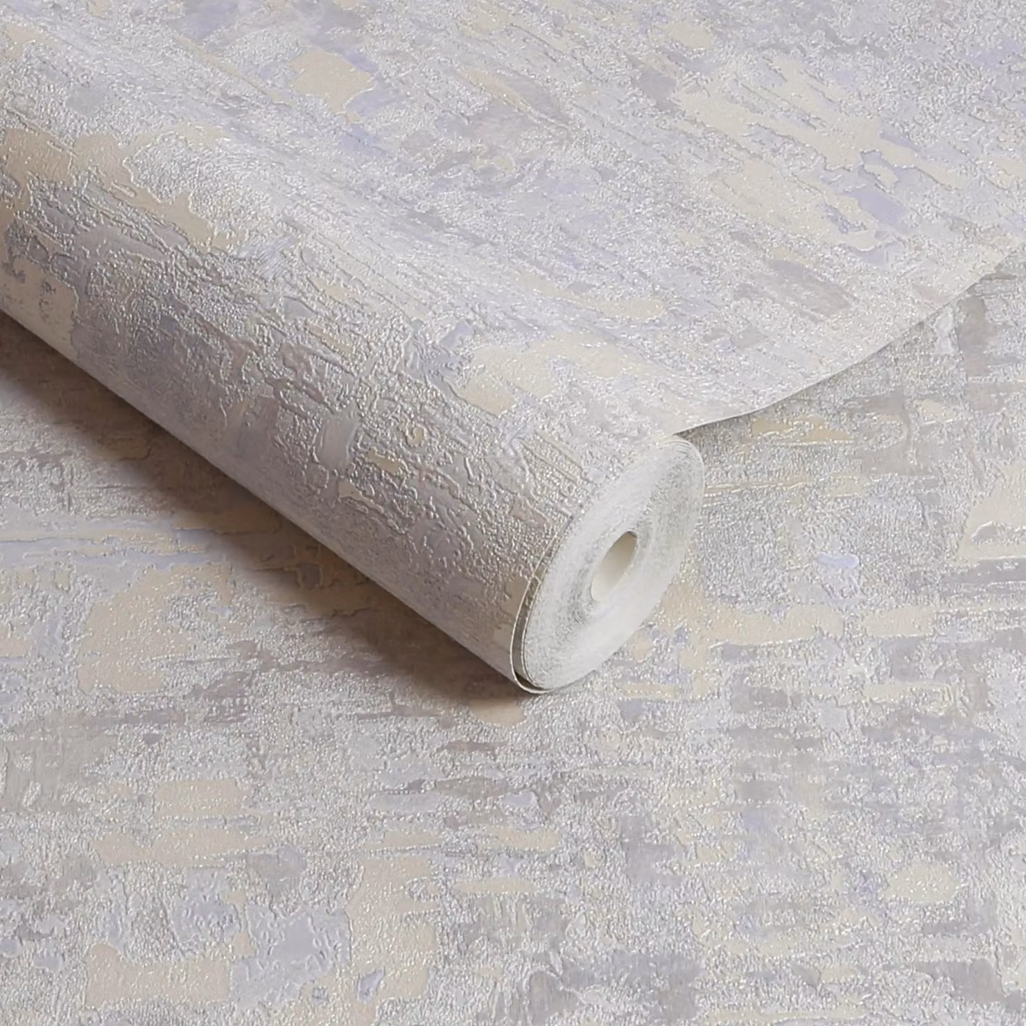 Graham & Brown Abstract Plain Washable Wallpaper in Grey, White and Silver, Width: 52 cm – 2