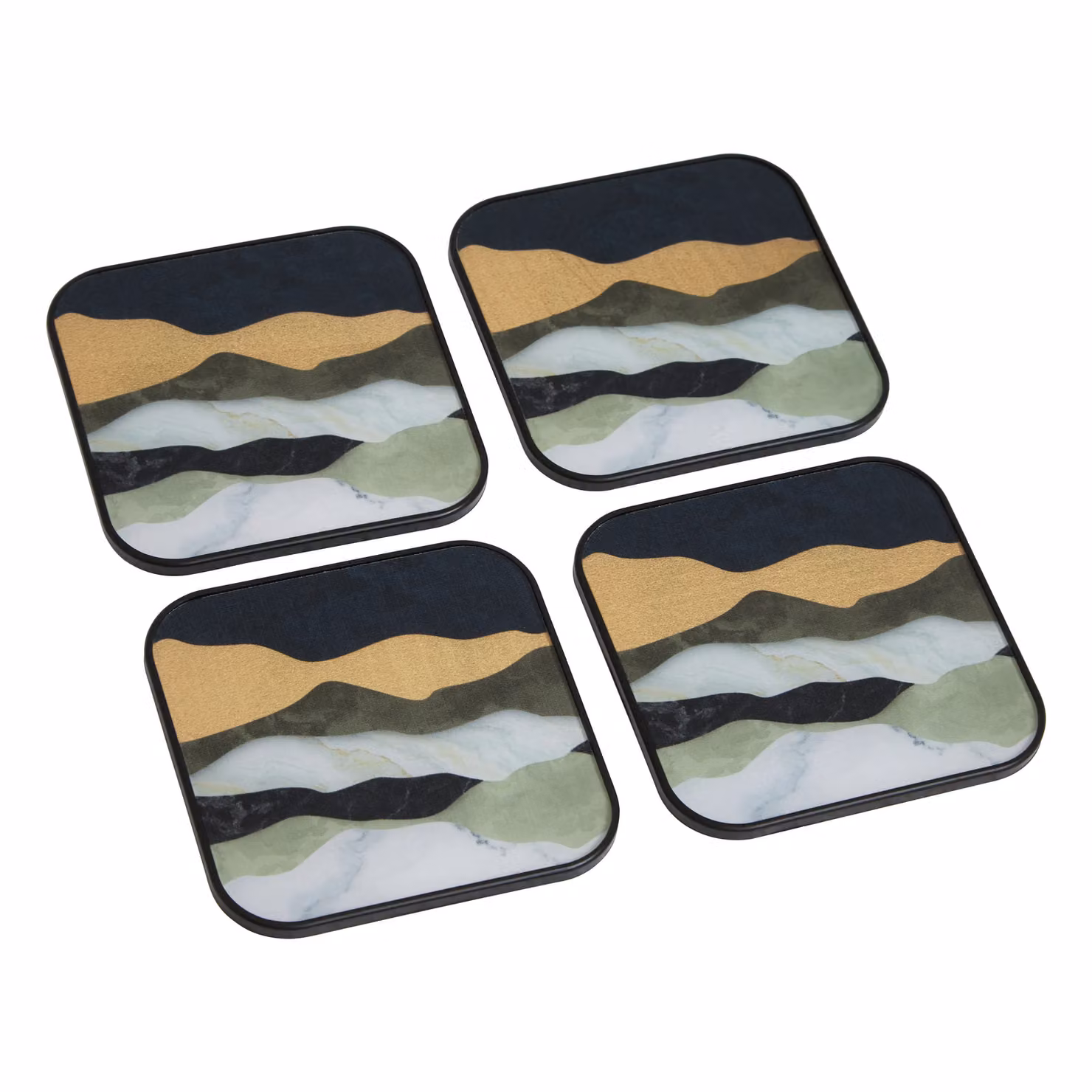 Orsina Celina Set of Four Square Geometric Coasters in Multicolour – 3