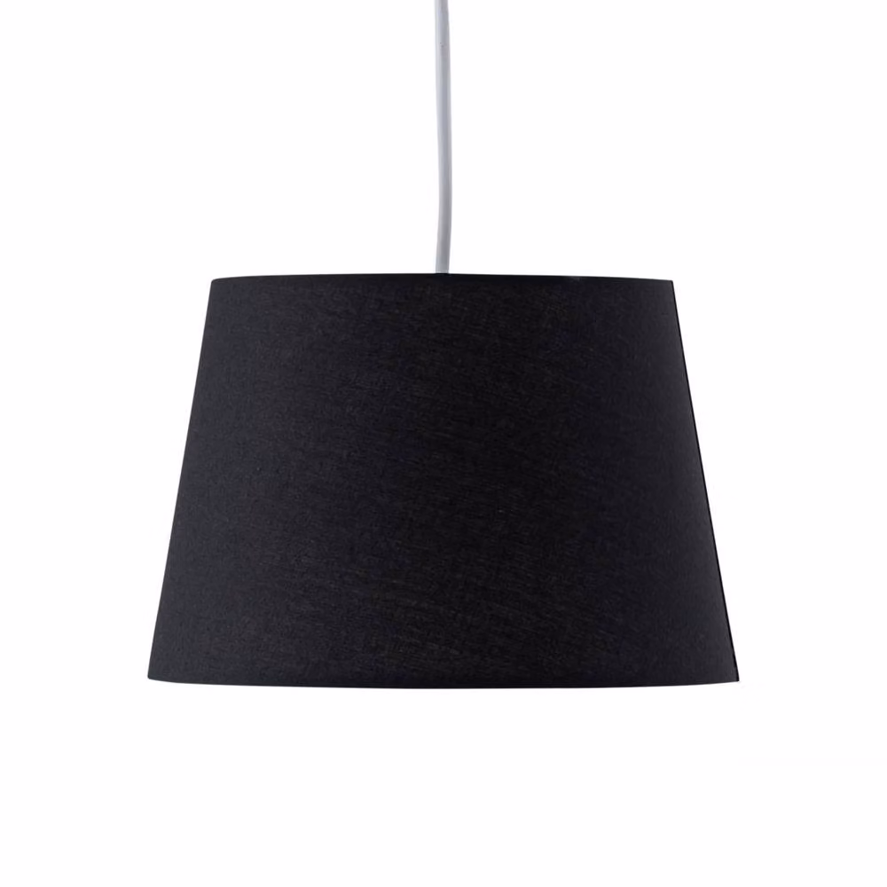 First Choice Lighting Black Cotton Tapered Cylinder Pendant Shade – 2