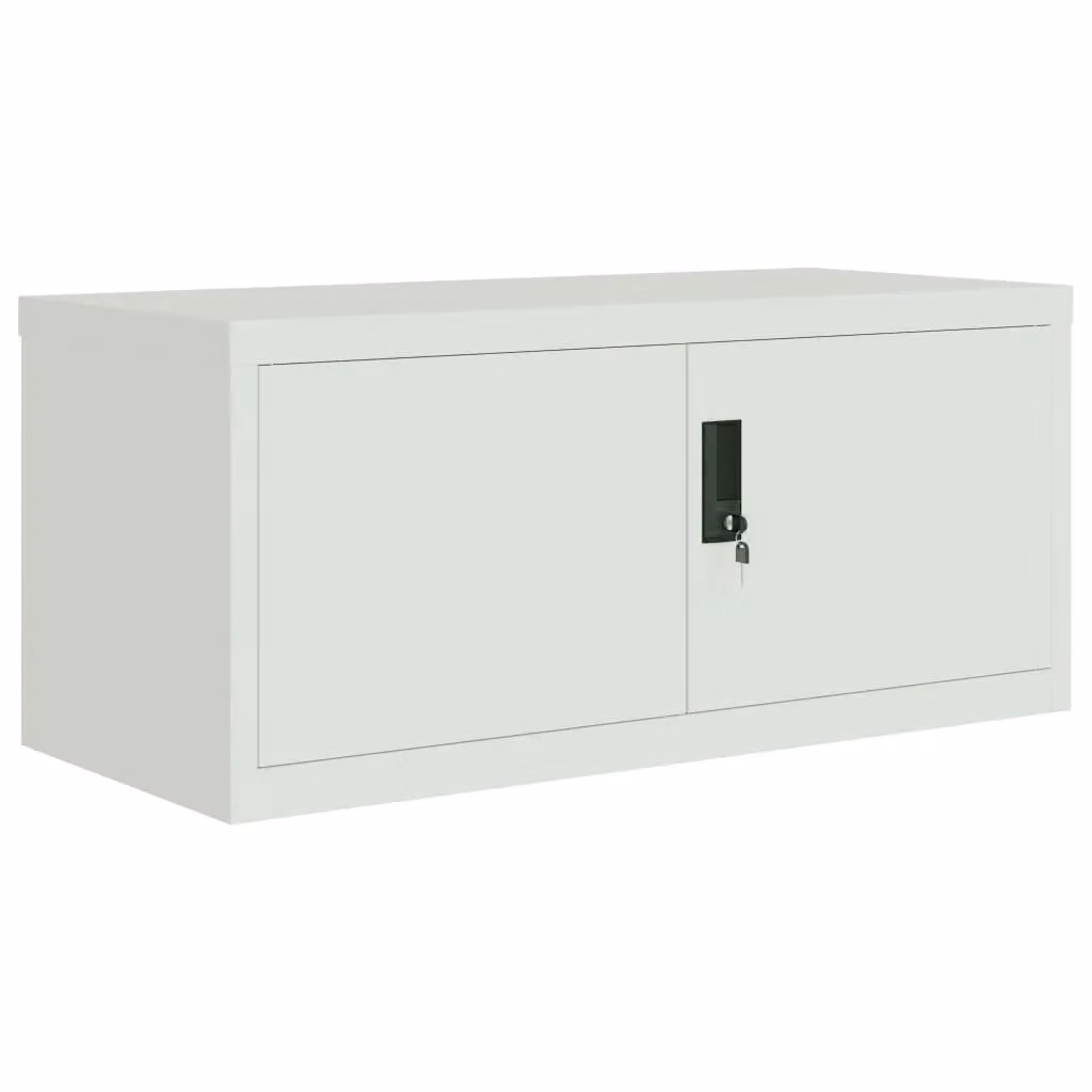 Berkfield Home Metal File Cabinet in Matt Grey, W/D/H: 90 x 40 x 130 cm