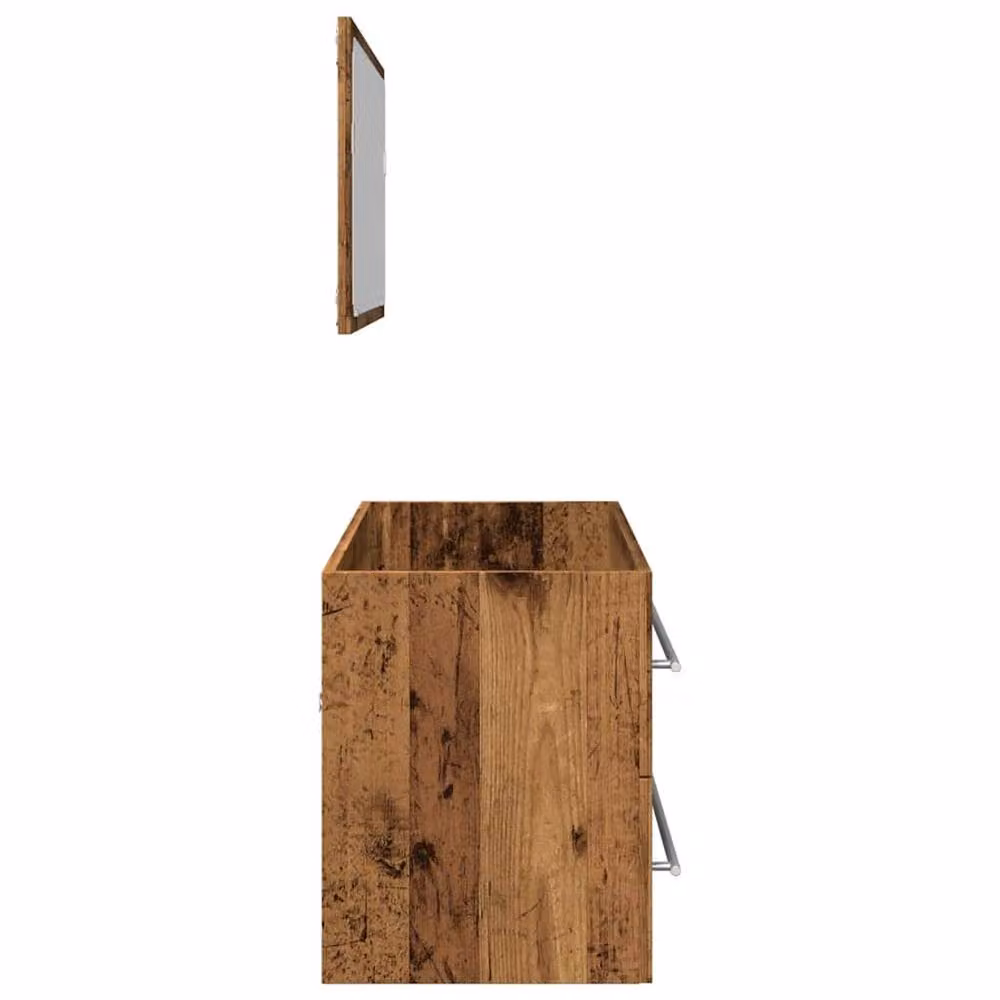 Berkfield Home 2 Piece Bathroom Furniture Set in Old Wood Brown – 2