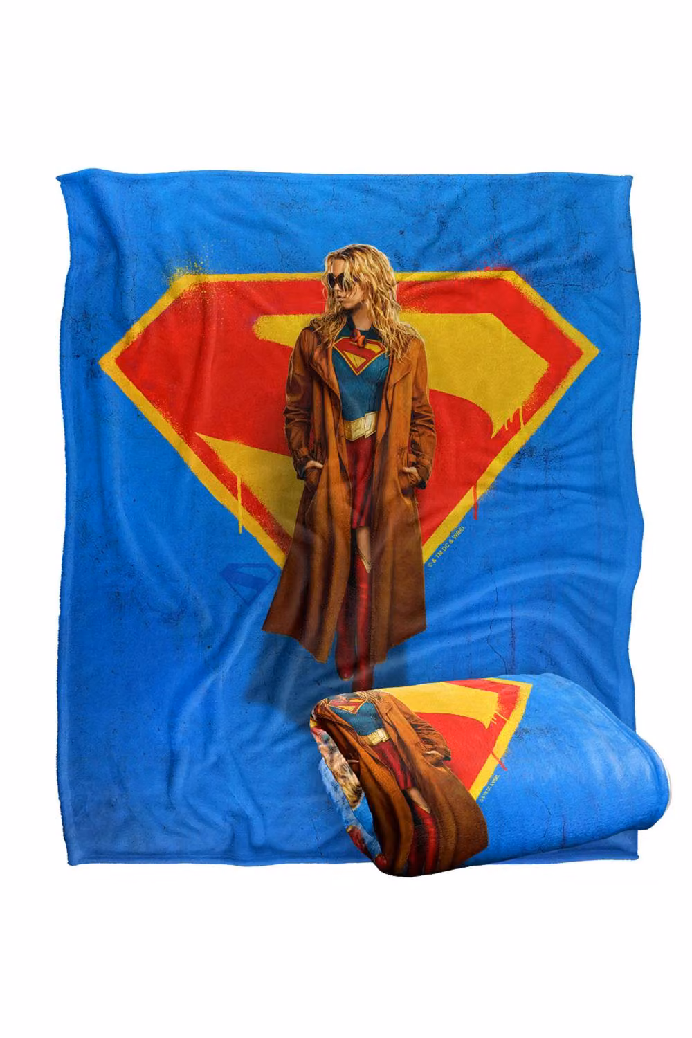 Warner Bros. Supergirl and Logo Blue Silky Touch Super Soft Fluffy Throw Blanket, Extra Large – 2