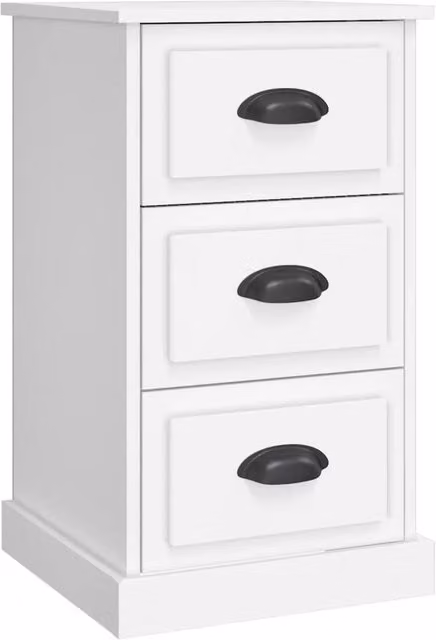 Berkfield Home White Bedside Cabinet W/D/H: 39 x 39 x 67 cm – 1