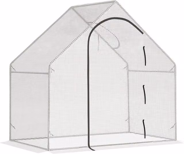 NESTLUNE White Portable Walk-In Mini Greenhouse Growing House