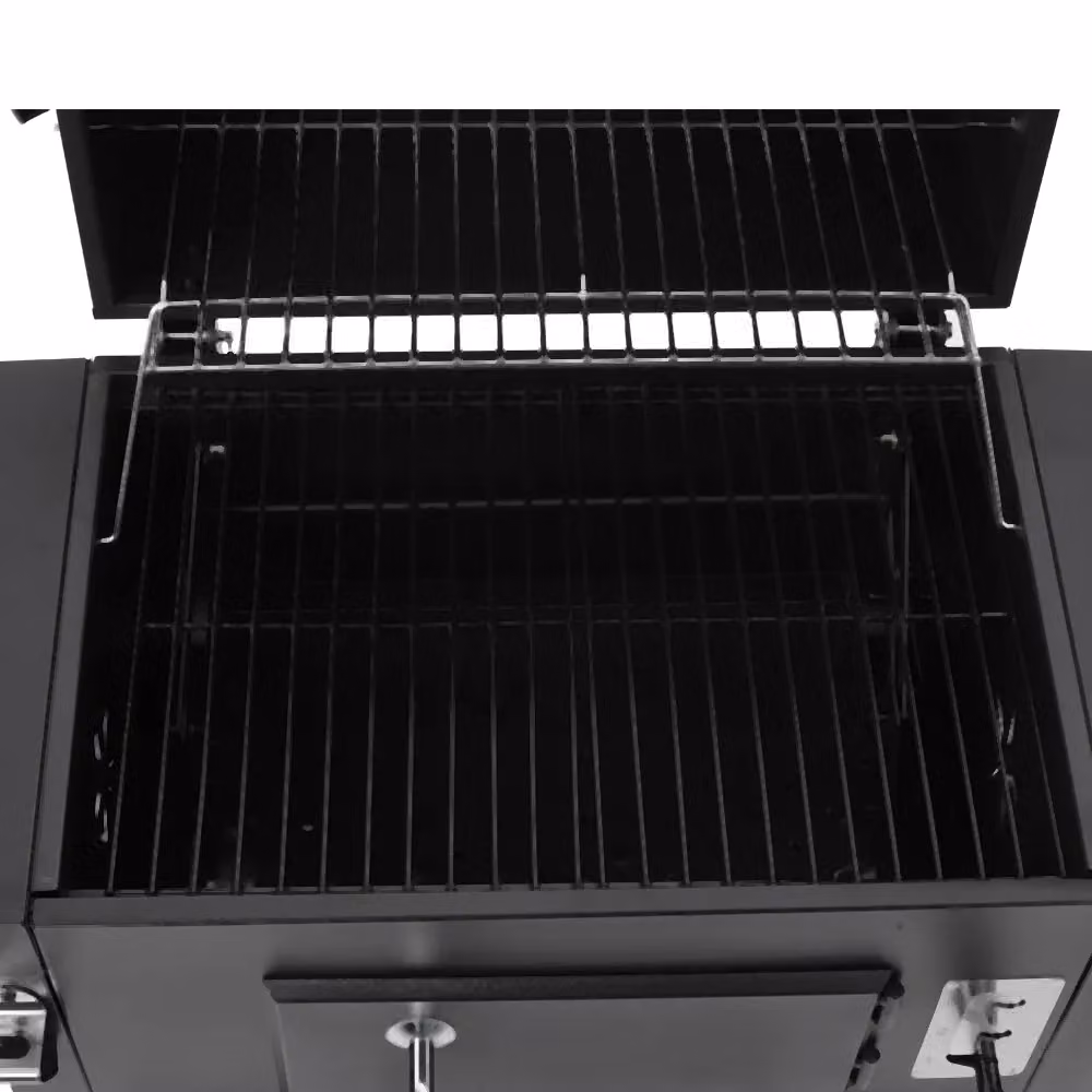 Living and Home Black Steel Charcoal Grill with Side Tables and Thermometer, W/D/H: 109.0 x 96.5 x 33.0 cm – 5