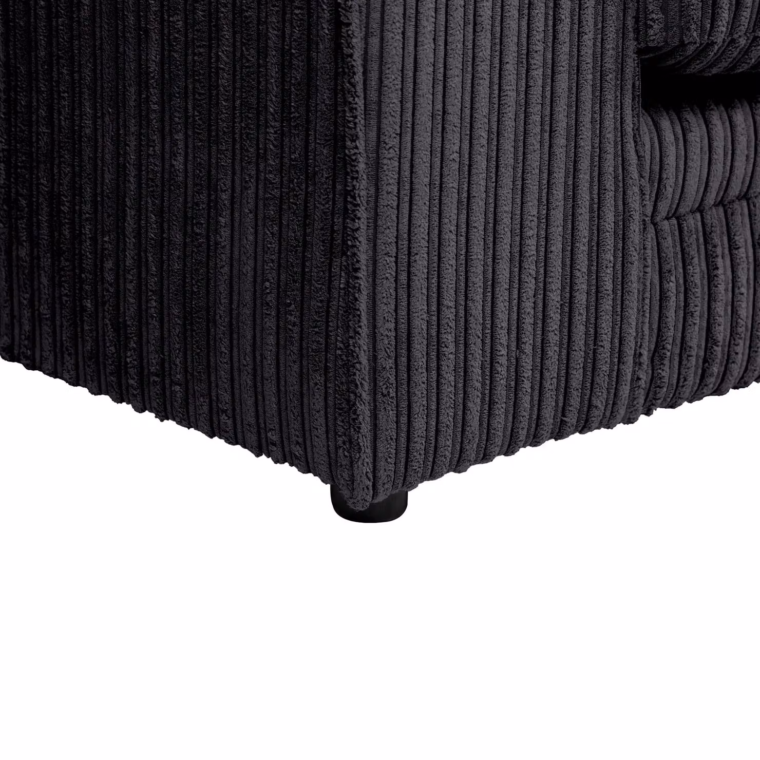 SquareBoxx Lennox Jumbo Cord Corner Sofa, Right Hand Facing, Black – 5