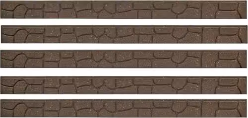 Primrose EZ Border Stone Garden Edging in Sand and Brown Rubber, Pack of 10 – 3