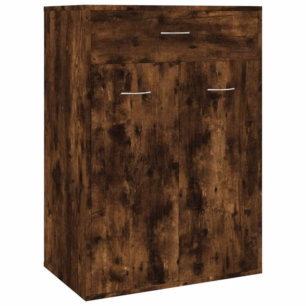 Berkfield Home Smoked Oak Shoe Cabinet in Brown, W/D/H: 60 x 35 x 84 cm – 3