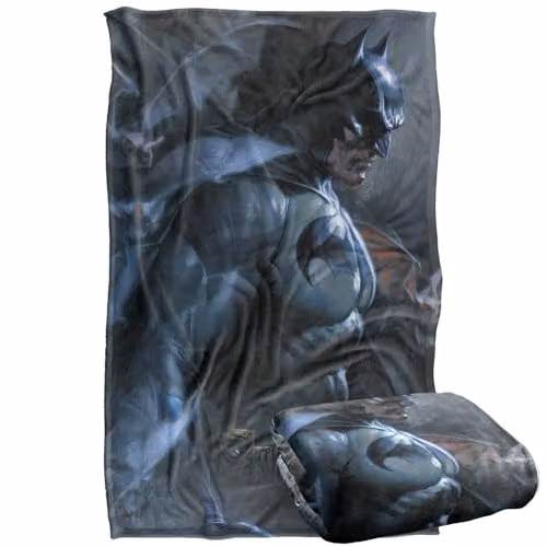 Warner Bros. Batman and Bats Super Soft Silky Touch Fleece Throw Blanket, Multicolour, W: 91 cm, D: 147 cm