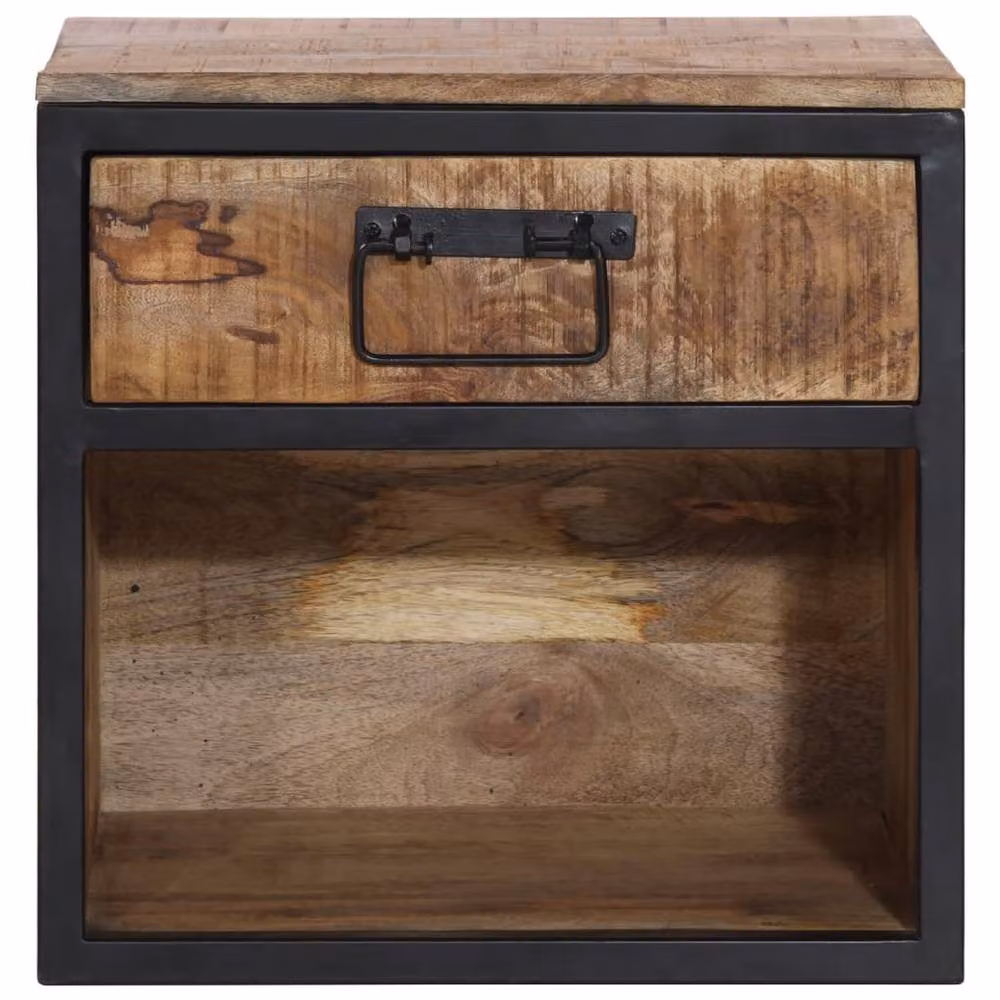 Berkfield Home Bedside Cabinet in Brown Solid Mango Wood, W/D/H: 40 x 35 x 40 cm – 2