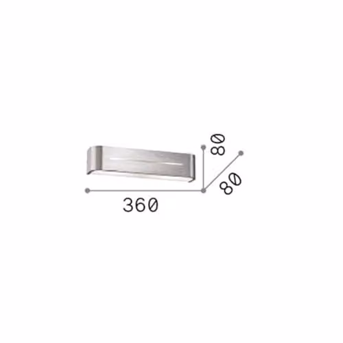 Ideal Lux Modern Rectangular Up and Down Wall Light in Brushed Silver Aluminium and Transparent Glass