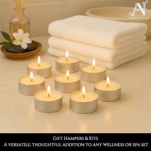 Aroma Naturals London Unscented White Tealight Candles in Aluminium Cups, D3.8 x H1.45 cm, 50 Pack – 3