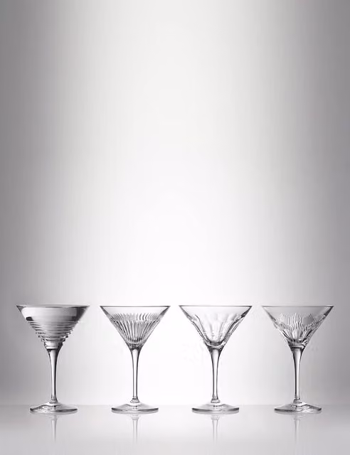 Waterford Set of 4 Mixology Martini Cocktail Glasses in Clear Crystal