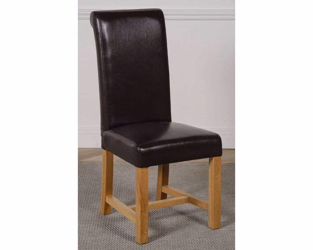 Thats Furniture Dakot Oak Small Dining Table and 4 Washington Brown Leather Chairs W/D/H: 127 x 82 x 109 cm – 3