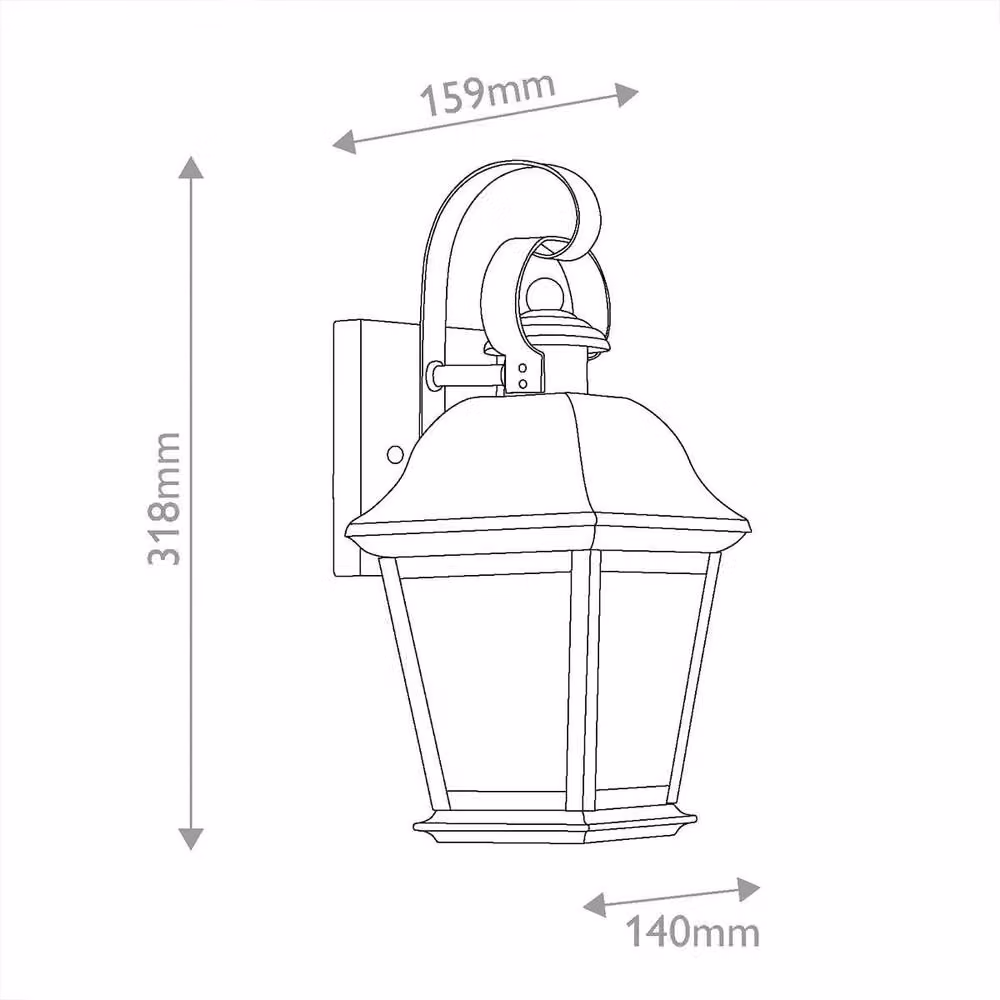 Netlighting Mount Vernon Small Wall Lantern in Old Bronze and Brown with Transparent Glass, IP44 Rated – 2