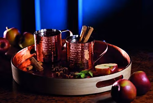 BarCraft Moscow Mule Tumbler with Hammered Copper Finish, Stainless Steel, 550 ml, Brown – 2