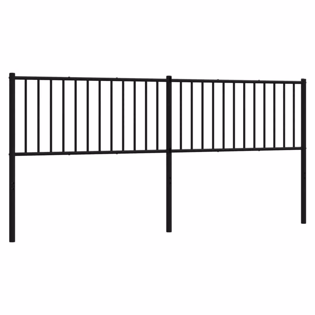Berkfield Home Classic Metal Headboard in Black – 2