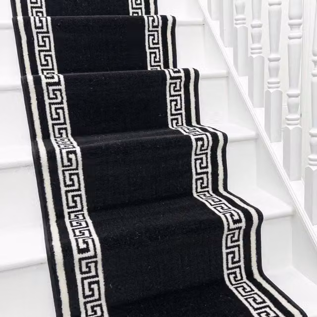 runrug Key Stair Runner Carpet in Black, W: 60 cm, L: 480 cm – 6